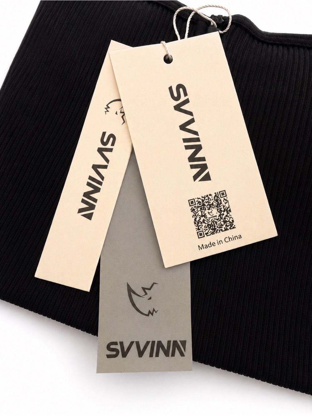 SVVINN Black Ribbed Zip Front Racerback Sports Bra NWT - Picture 4 of 4